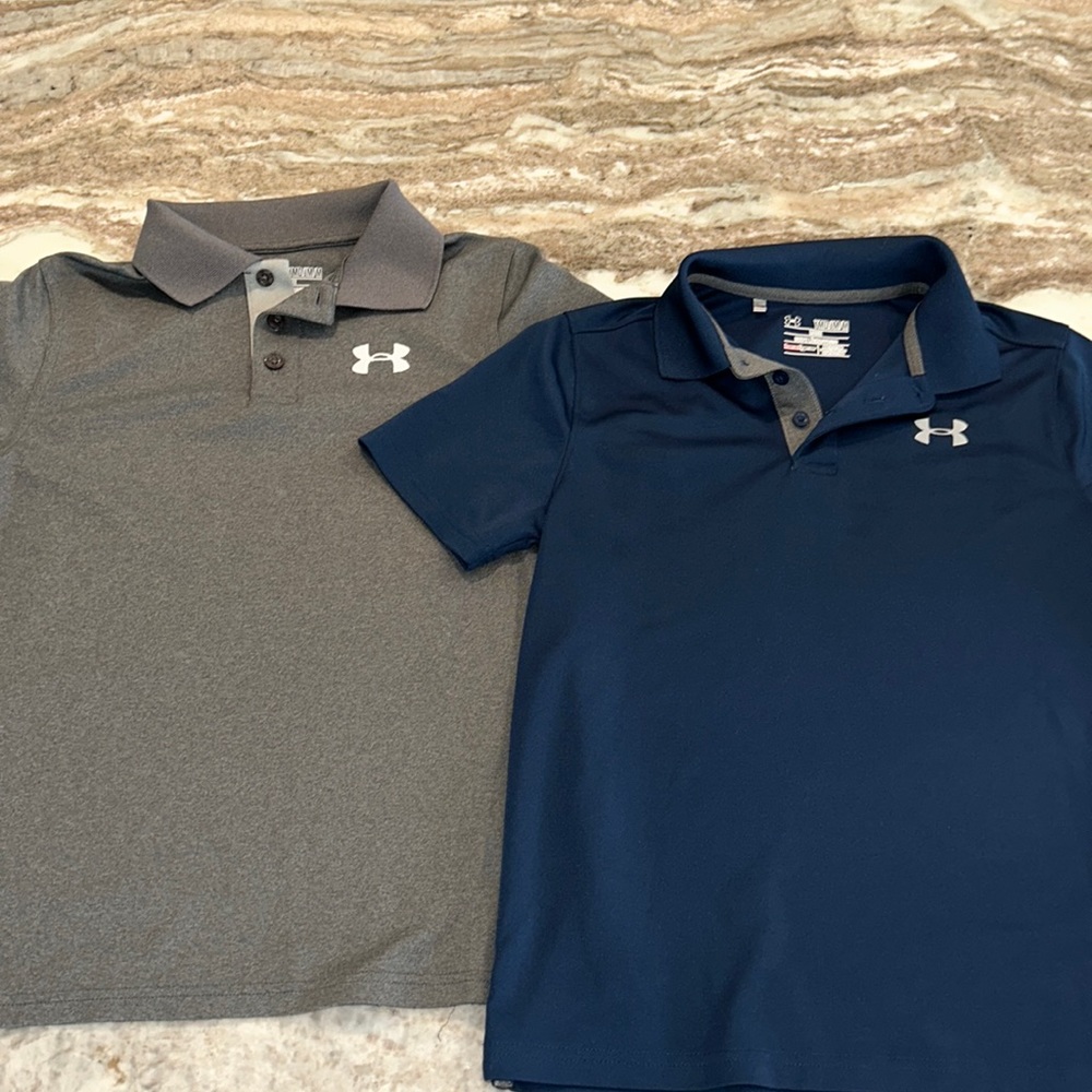 EUC Under Armor polo shirt bundle, youth medium.